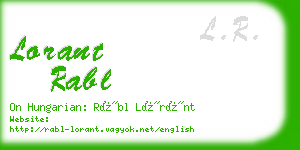 lorant rabl business card